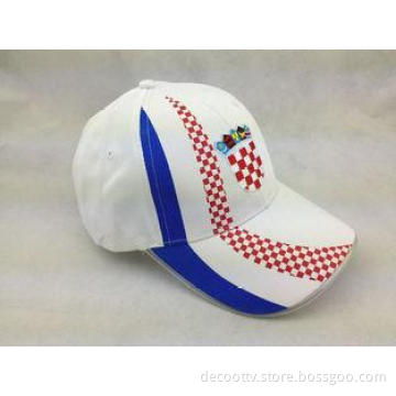 Flag Screen Printing 6 Panel Cotton Baseball Cap with Embro